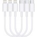 Short USB C to Lightning Cable 3Pack 7Inch [MFi Certified] iPhone Fast Charger Cable Type-C Power Delivery Charging Cord for iPhone 14 13 12 11 XS XR X 8 iPad, White