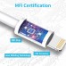 Short USB C to Lightning Cable 3Pack 7Inch [MFi Certified] iPhone Fast Charger Cable Type-C Power Delivery Charging Cord for iPhone 14 13 12 11 XS XR X 8 iPad, White