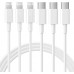 RCTech USB C to Lightning Cable 3Pack 6FT MFi Certified iPhone Fast Charger Cable USB-C Power Delivery Charging Cord for iPhone 14/13/12/11/XS/XR/X/8/iPad, White