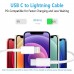 RCTech USB C to Lightning Cable 3Pack 6FT MFi Certified iPhone Fast Charger Cable USB-C Power Delivery Charging Cord for iPhone 14/13/12/11/XS/XR/X/8/iPad, White